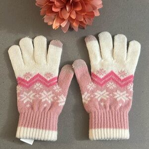 Super Cute Warm Pink Knit Gloves